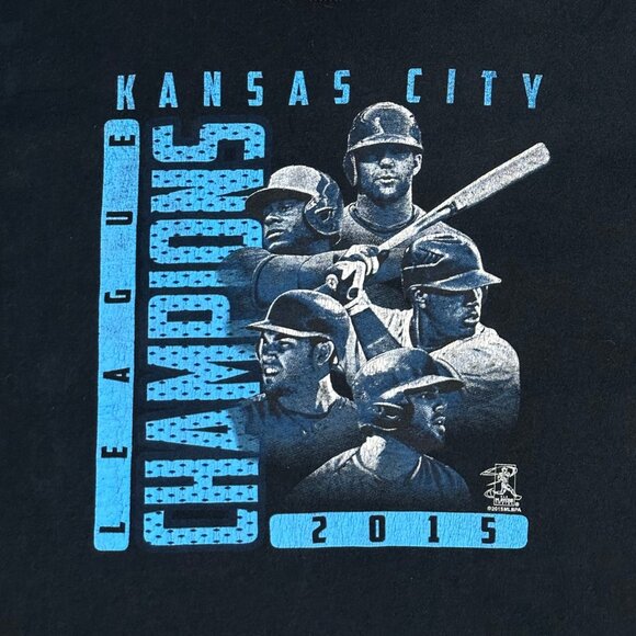 Kansas City Royals 2015 MLB Champions Gildan Black Long Sleeve T-Shirt - Large - Picture 3 of 7